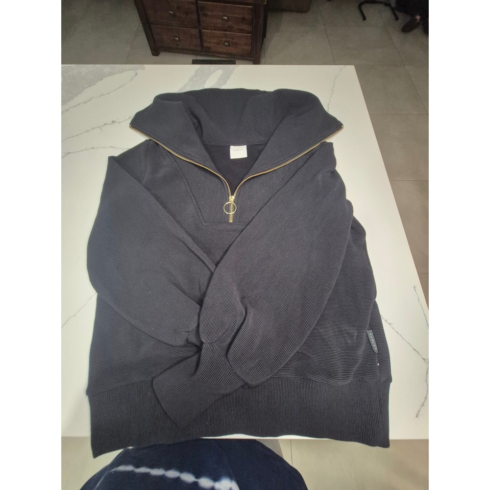 Varley Quarter Zip Pullover Ribbed Cozy Comfy Lounge Sweatshirt XS